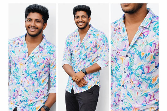 Men’s Trendy Multicolor Printed Casual Shirt
